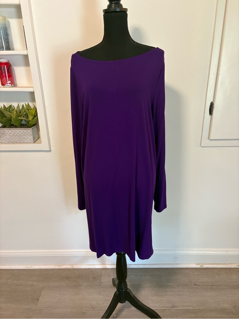 Eileen Fisher Purple Scoop Neck Tunic Dress